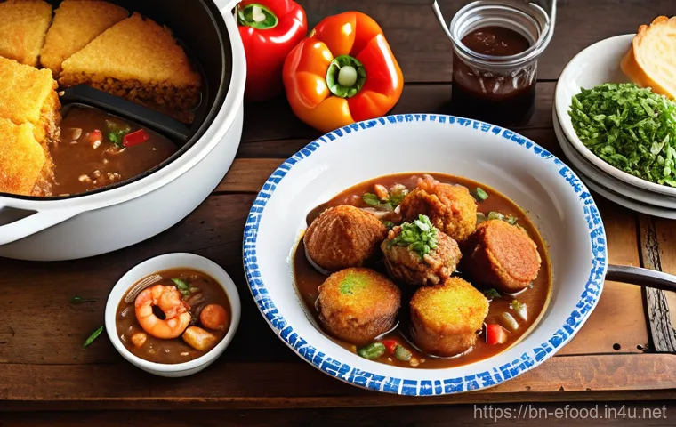 미국 남부 음식 구별법 - Prompt 1: A Rustic Louisiana Creole and Cajun Feast** 미국 남부 음식 구별법 - Prompt 1: A Rustic Louisiana Creole and Cajun Feast**